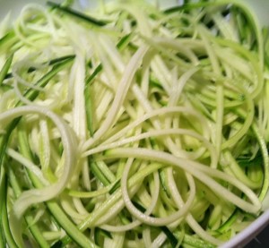Zucchini Pasta before Cooking